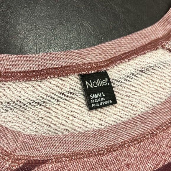 Maroon red soft striped sweater - Picture 2 of 2